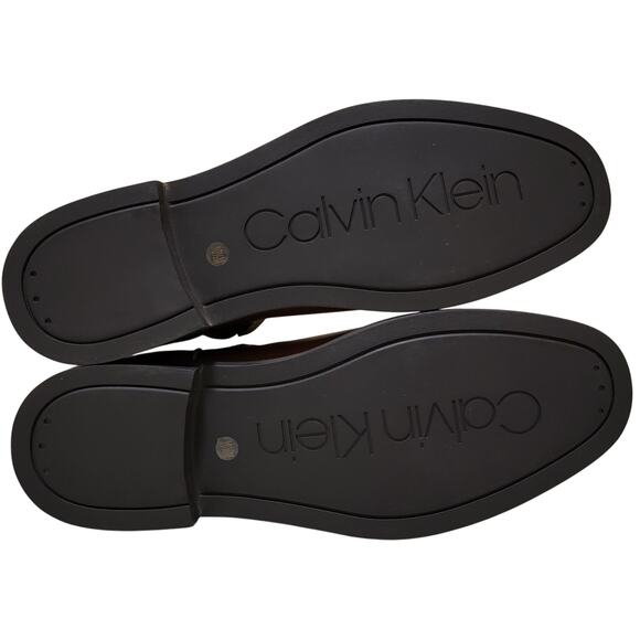 Calvin Klein Men Fenwick Ankle Chelsea Boots Size US 10.5M Medium Brown Leather - Picture 4 of 5